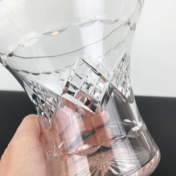 Stuart Crystal diamond banded posy vase