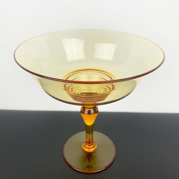 Stuart Crystal 1920's rare amber compote - Pattern no. 681649