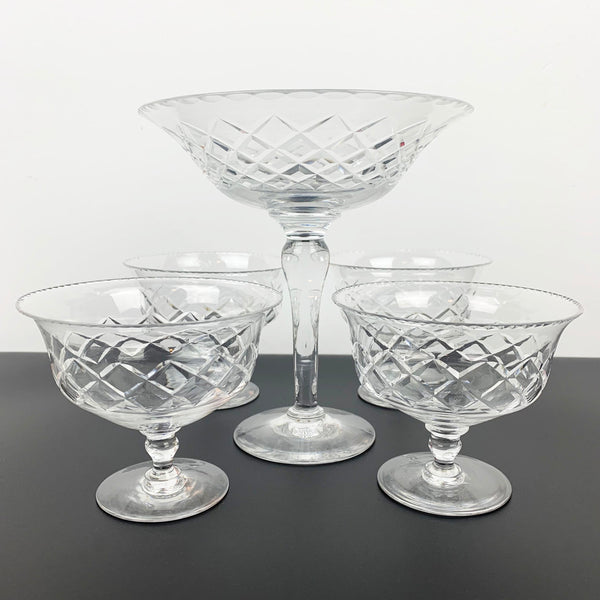 Stuart Crystal compote and dessert bowl set