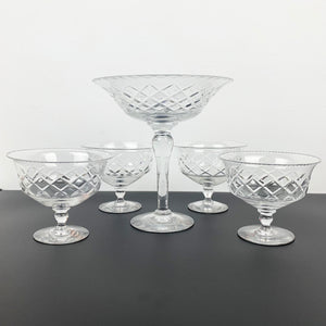 Stuart Crystal compote and footed dessert bowl set