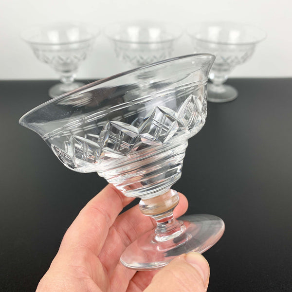 Stuart Crystal footed dessert bowls - Set of 4