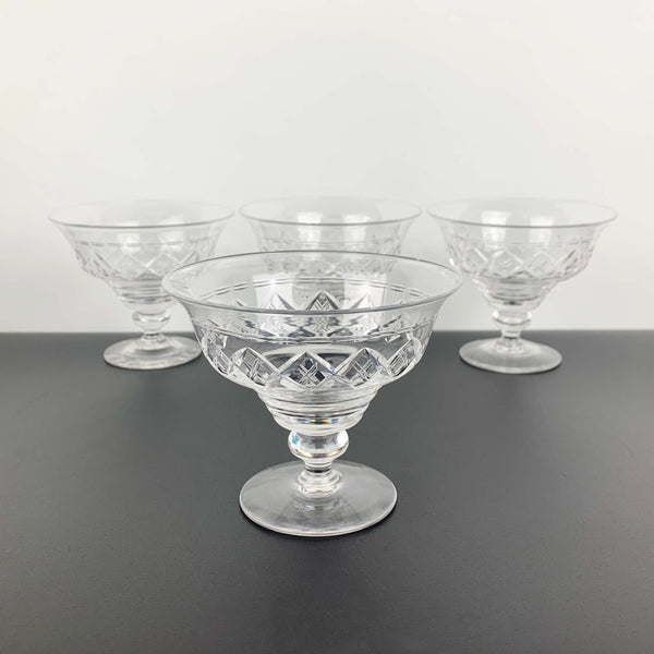 Stuart Crystal footed dessert bowls - Set of 4