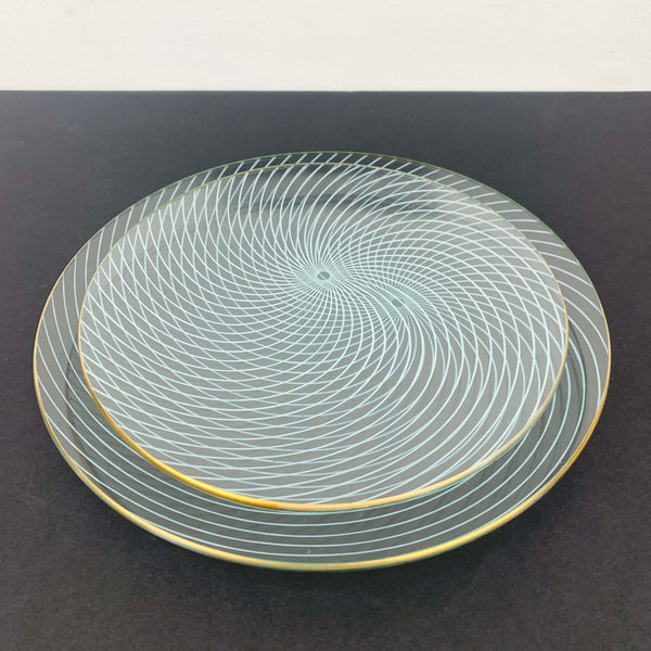 Chance Bros. 'Swirl' 1950's round plates