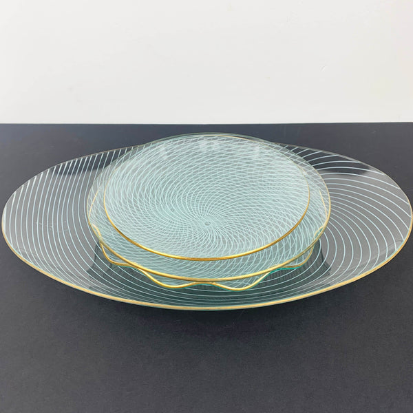 Chance Bros. 'Swirl' 1950's plate collection stacked