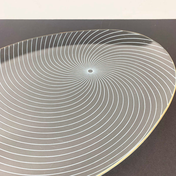 Chance Bros. 'Swirl' 1950's oval platter close up