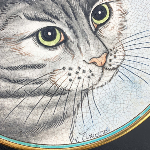 Veneto Flair Italy Cat Series 'Tabby Cat' collectible plate