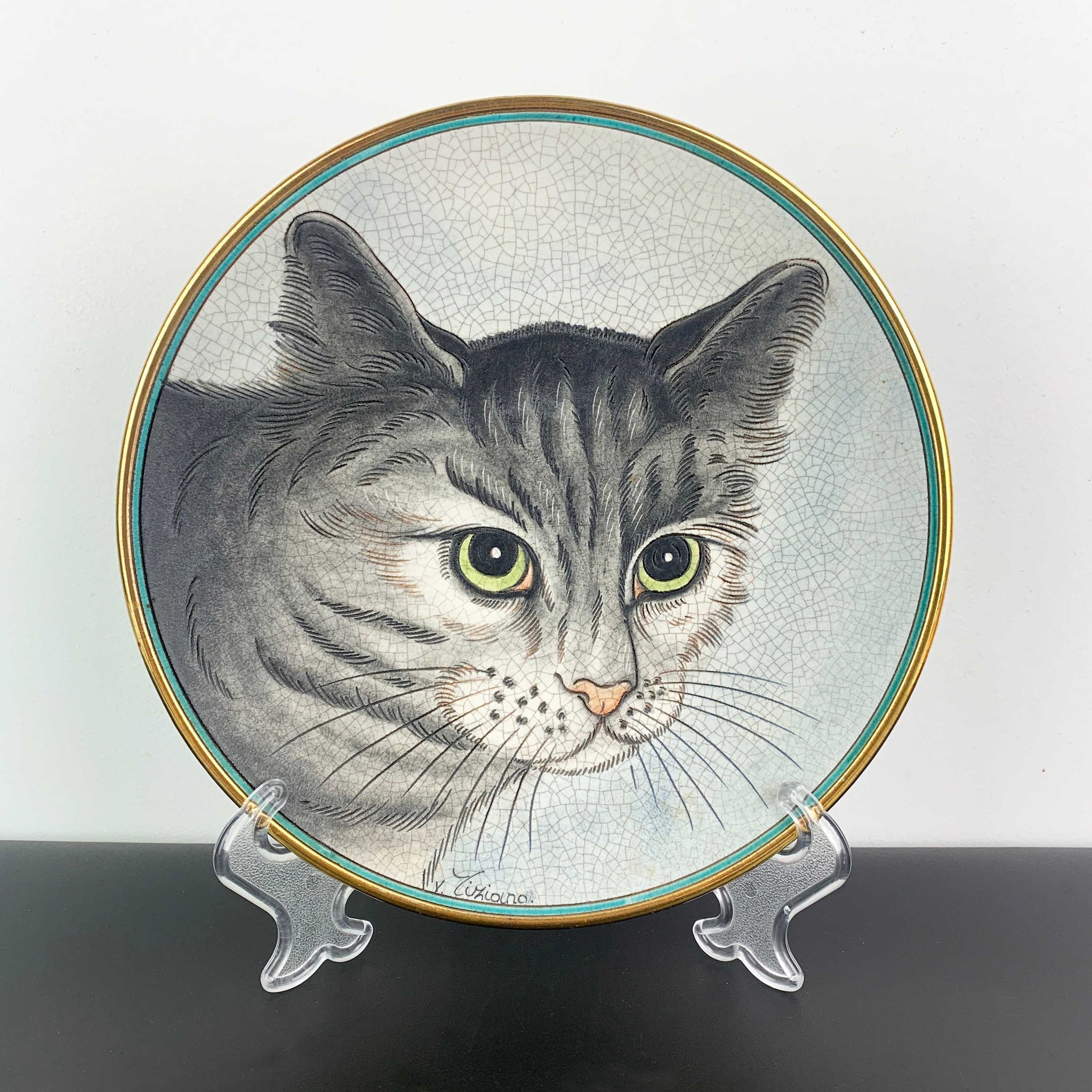 Veneto Flair Italy Cat Series 'Tabby Cat' collectible plate