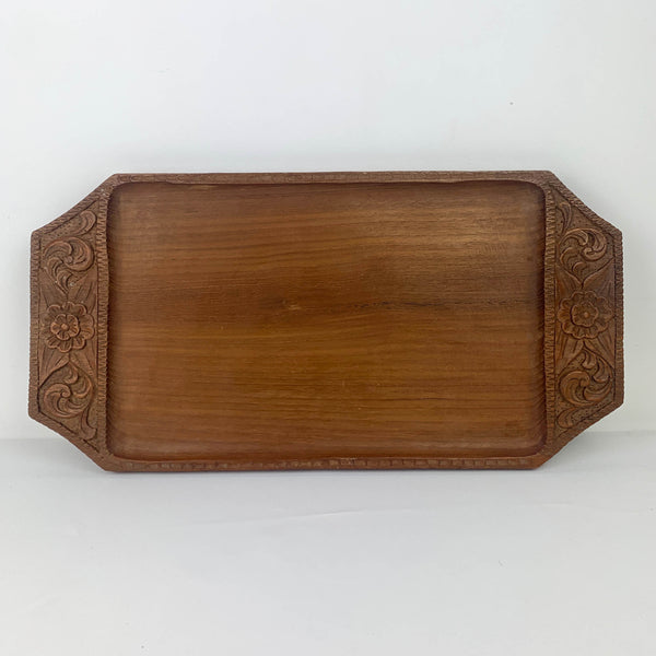 Handcrafted teak serving tray