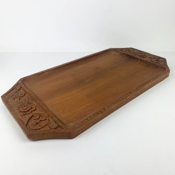 Handcrafted teak serving tray