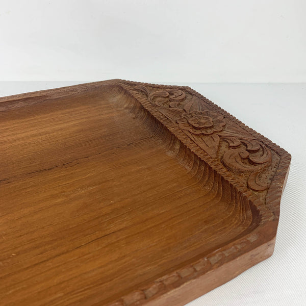 Handcrafted teak serving tray