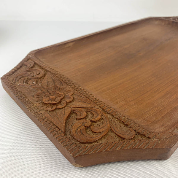 Handcrafted teak serving tray