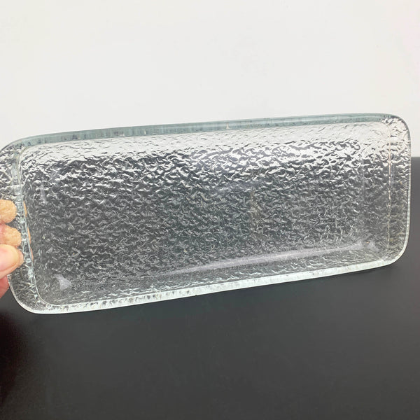 Scandi style textured glass sandwich tray