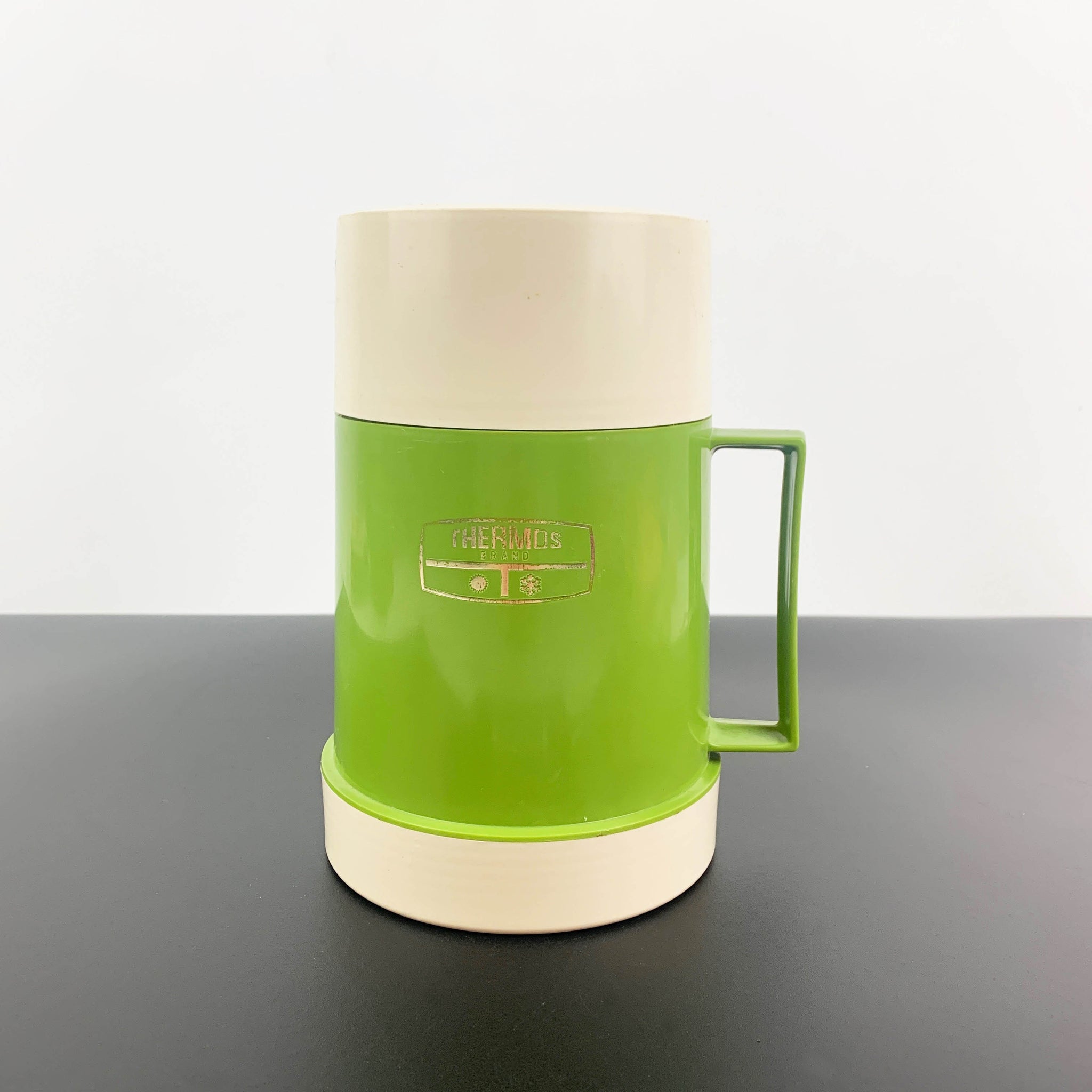 Wide mouth green Thermos (UK) with handle