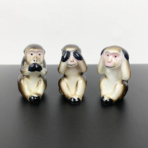 Three wise monkeys ceramic ornaments