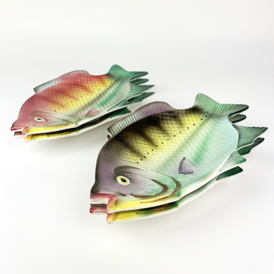 Ucagdo Japan collectible fish plates stacked