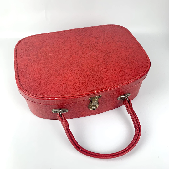 1960's Red Vanity Travel and Beauty Case