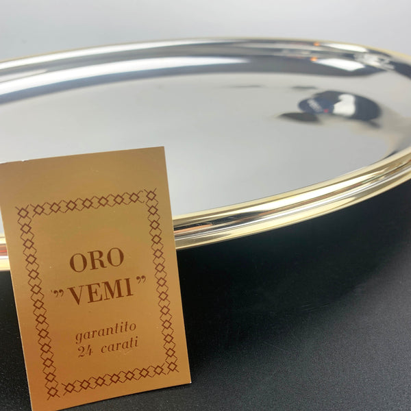 Vemi (Italy) antipasti platter with 24k gold rim and cherry wood utensils