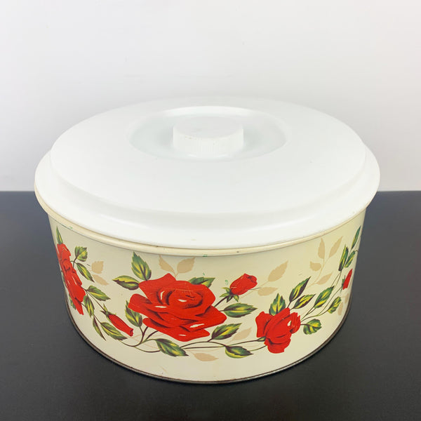 WIllow Australian Red Rose cake tin with lid