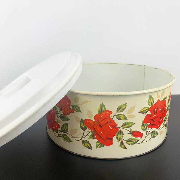 WIllow Australian Red Rose cake tin with lid