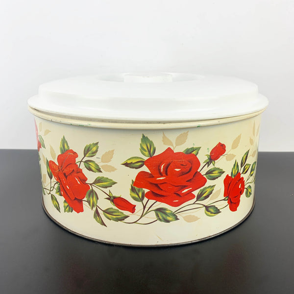 WIllow Australian Red Rose cake tin with lid