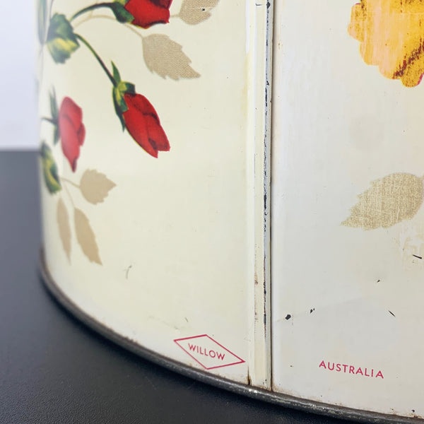 WIllow Australian Red Rose cake tin with lid