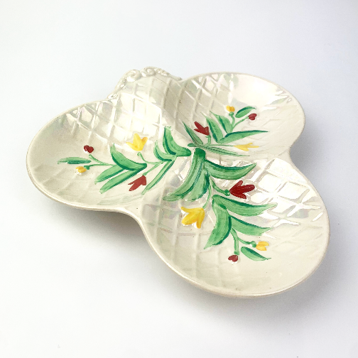 Wade England Three Part Divided Lustre Tray with waffle pattern