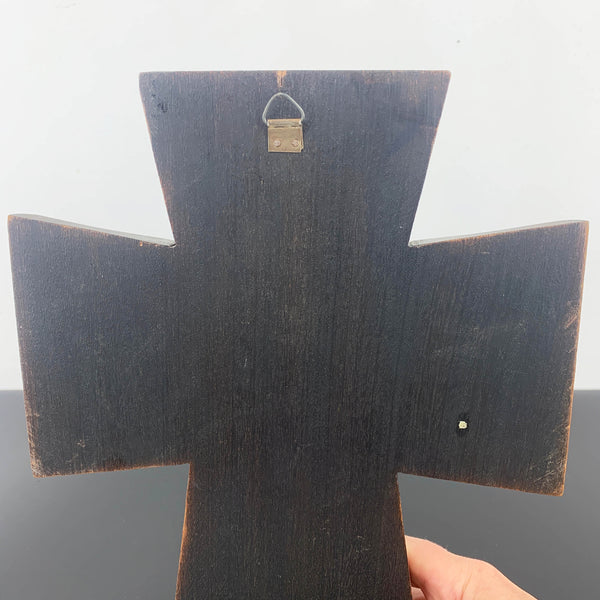 Timber and metal cross wall hanging