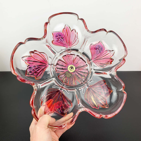 Walther Glas 6 part divided flower shaped serving dish