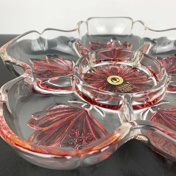 Walther Glas 6 part divided flower shaped serving dish