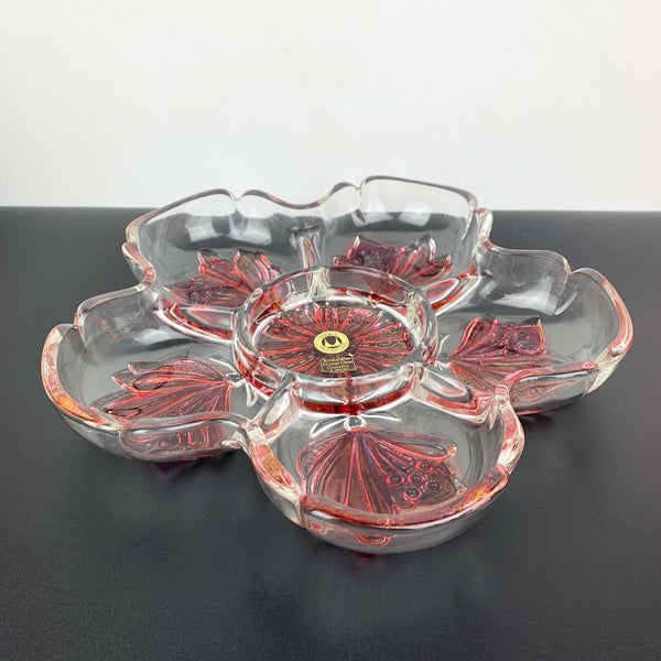 Walther Glas 6 part divided flower shaped serving dish