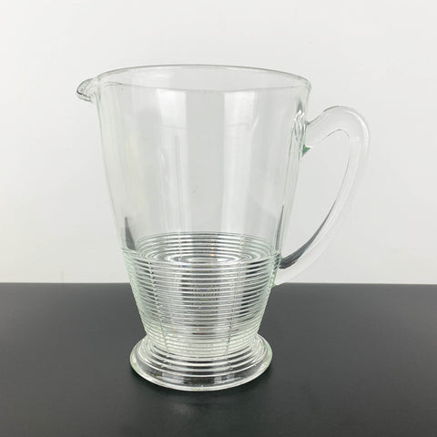 Retro water or beer jug with ribbed base detail