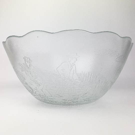 Unique European village scene serving bowl