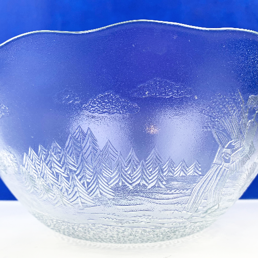 Unique European village scene serving bowl