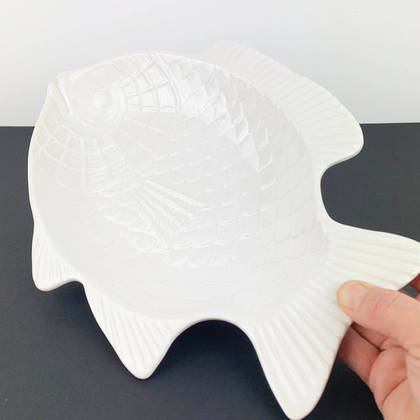 Fish Shaped White Ceramic Dish made in Japan