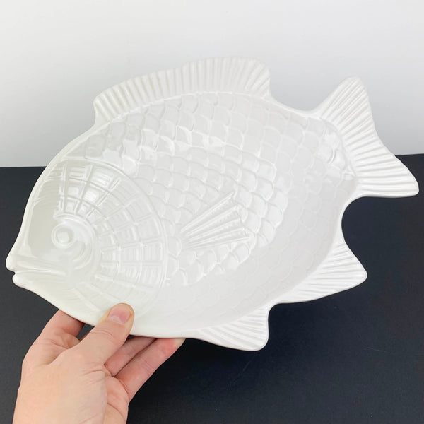 Fish Shaped White Ceramic Dish