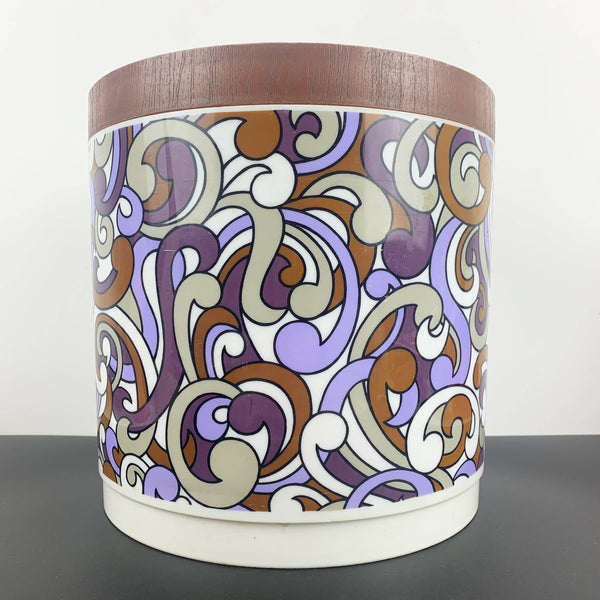 Willow large lidded canister in purple retro psychedelic pattern