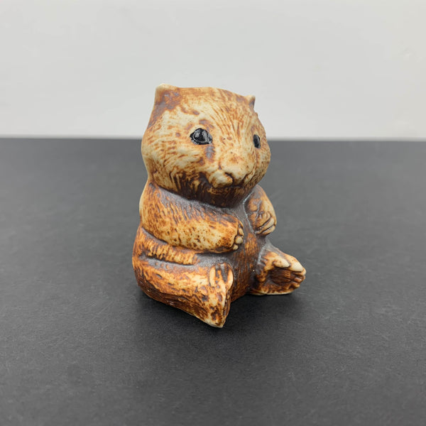 Cute mini wombat pottery figurine