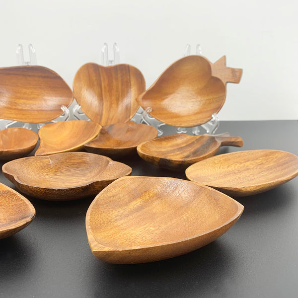 Monkeypod wood snack trays - Boxed set of 12