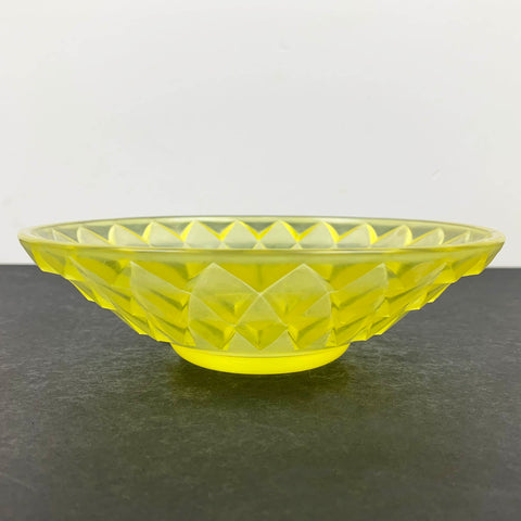 Yellow diamond cut small decorative bowl