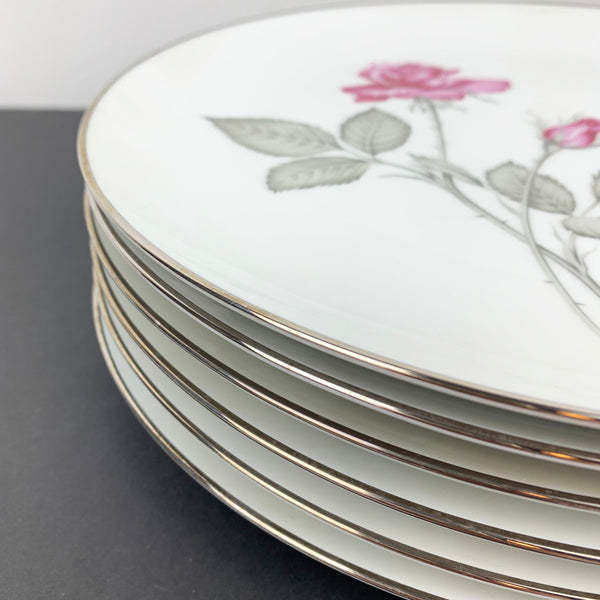 Zylstra Fine China Japan 'Zylstra Rose' dinnerware with silver edge