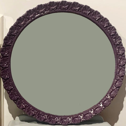 Carved Ornate Wall Mirror in Royal Purple