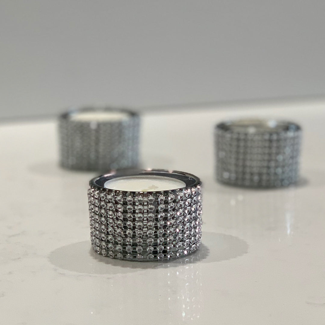 Elegant diamante tea light holders for parties and weddings