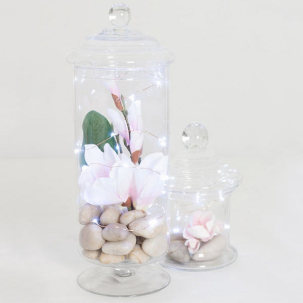 Small Glass Lidded Decorative Jar