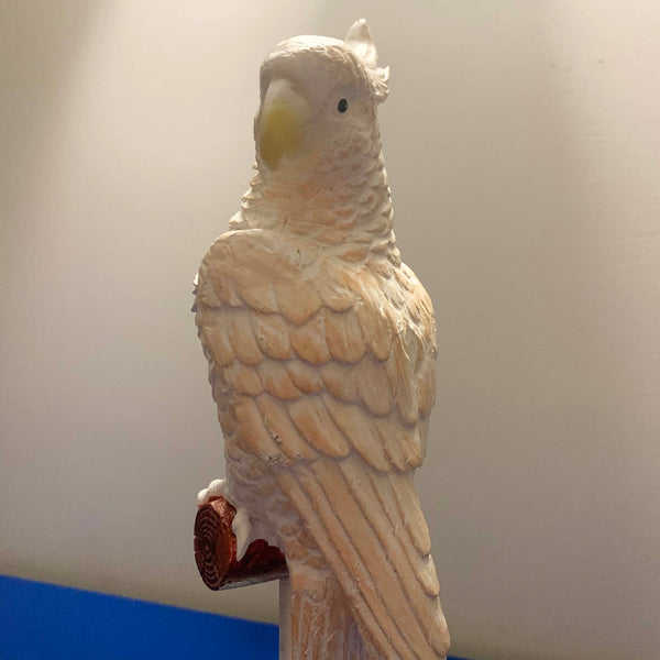 White and Peach Parrot on Perch