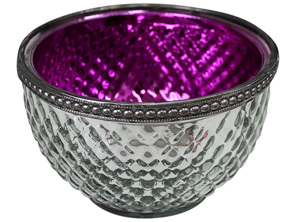 Purple metal bowl for home decor