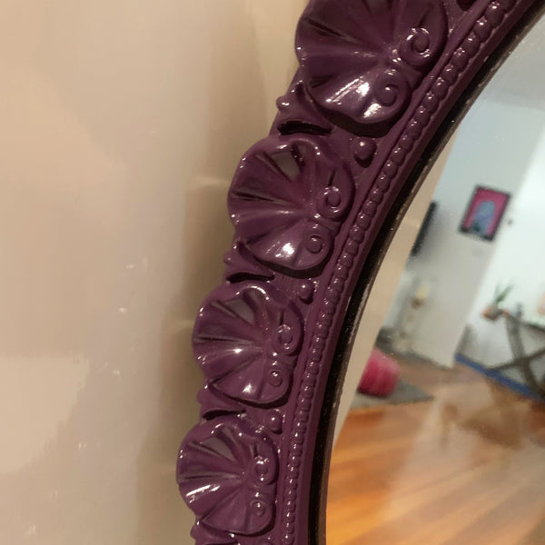 Carved Ornate Wall Mirror in Royal Purple